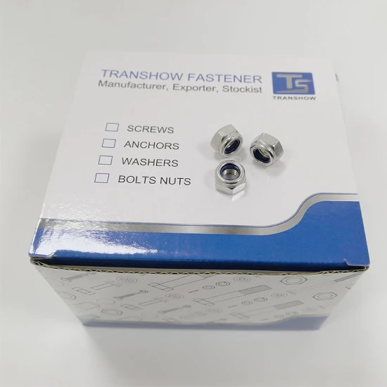 Prevailing Torque Type DIN985 Stainless Steel 316 Nylon Lock Nut, High Tension Zinc Plated Carbon Steel Hex Nut Round Head Nut, 1000 PCS Per Carton